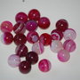 LPP814 - agate stripped fucsia sfere 8 mm