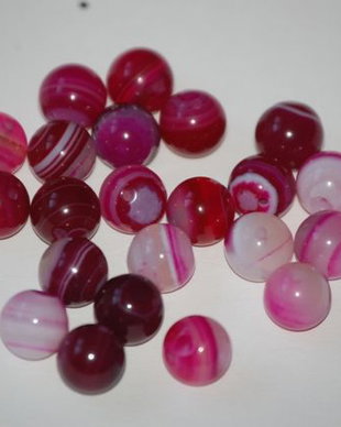 LPP814 - agate stripped fucsia sfere 8 mm