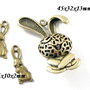 3551 - Set Pandantiv si charms iepurasi bronz