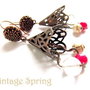 VINTAGE SPRING CERCEI DANTELATI CUPRU/JAD/CRISTAL STANCA/HOWLIT