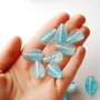 2 buc Frunzulite sticla vintage albastru deschis