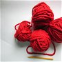 Fire tricotat crosetat gros rosu croseta 10