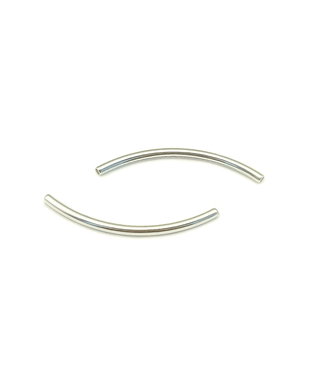 Distantier tubular, arcuit, placat cu argint, 20x1 mm (cod 7-246)