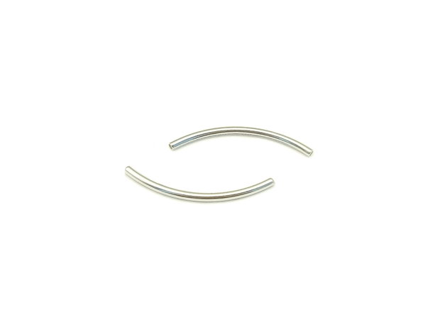 Distantier tubular, arcuit, placat cu argint, 20x1 mm (cod 7-246)