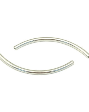 Distantier tubular, arcuit, placat cu argint, 38x2 mm (cod 7-247)