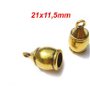 1buc Capat de snur auriu tibetan 21x11,5mm