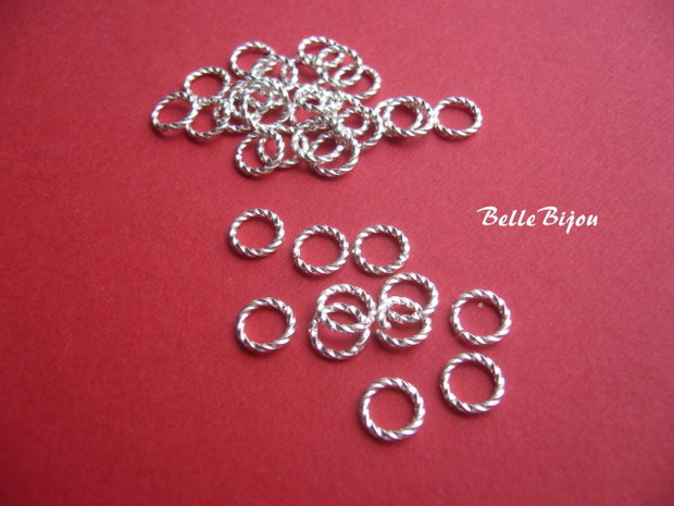 Zale argintate rasucite 8x1 mm