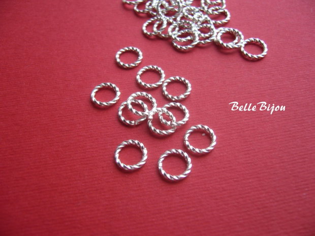 Zale argintate rasucite 8x1 mm