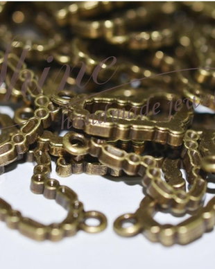 Charm inima, bronz antichizat, 13x18mm