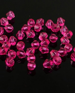 AB925.2 Margele acril biconice, fucsia, 6x6mm