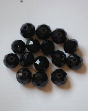 LMS834 - margele sticla negre 8x6 mm