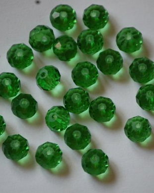 LMS836 - margele sticla verzi 8x6 mm