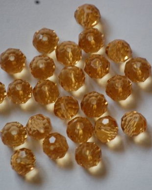 LMS838 - margele sticla galben-coniac 8x6 mm