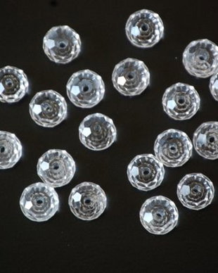 LMS839 - margele sticla albe 8x6 mm