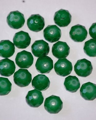 LMS842 - margele sticla verde mat 8x6 mm