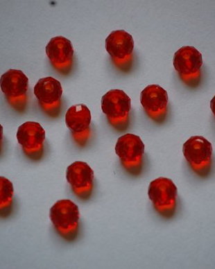 LMS621 - margele sticla rosii 6x4 mm