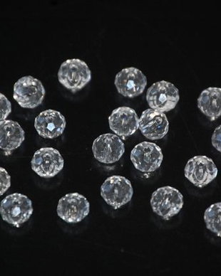 LMS622 - margele sticla albe 6x4 mm