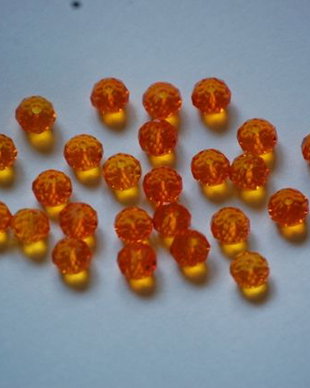 LMS627 - margele sticla portocalii 6x4 mm