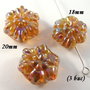 3593 - 3 buc Margele sticla lampwork, floare