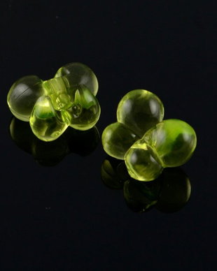 AB927.5 Fluturasi acril verzi transparenti 12.5x15.5x9mm