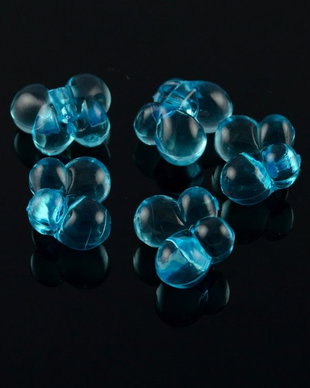 AB927.13 Fluturasi acril albastru, transparenti 12.5x15.5x9mm
