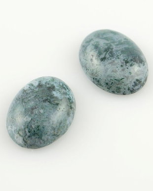 Cab29 Cabochon oval agata in nuante de verde-gri, 20x15mm