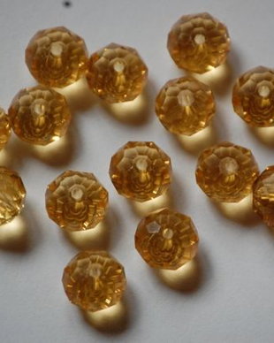 LMS108 - margele sticla galben-coniac 10x8 mm