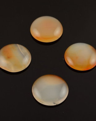 Cab33 Cabochon rotund agata alb-galbuie, 19.5mm