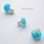 Familie turcoaz de ciupercute din sticla lampwork