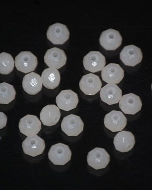 LMS629 - margele sticla alb mat 6x4 mm