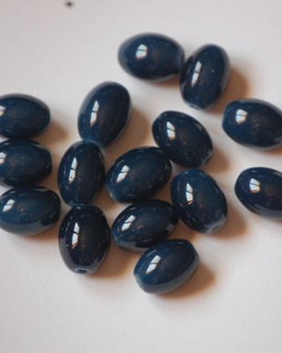 LMS1018 - margele sticla ovale albastru-indigo 10x8 mm