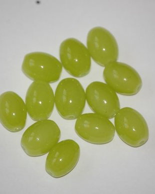 LMS1022 - margele sticla ovale verde deschis 10x8 mm