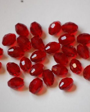 LMS851 - margele sticla rosu inchis 8x6 mm