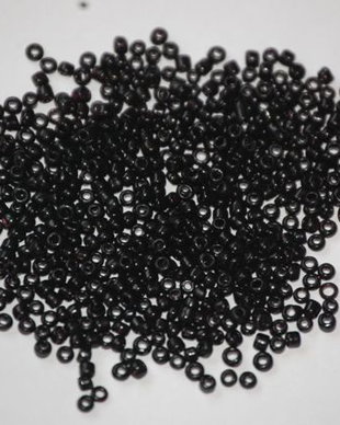 LMN208 - (50g) margele nisip negre 2 mm