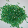 LMN213 - (50g) margele nisip verde irizat 2 mm