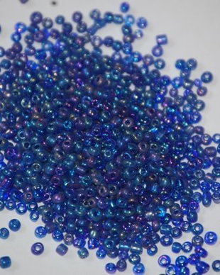 LMN220 - (50g) margele nisip albastru irizat 2 mm