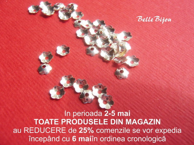 Capacel argintat floricica mica 4x1 mm