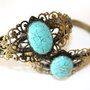 *** Bratara bronz antic si turcoaz ***