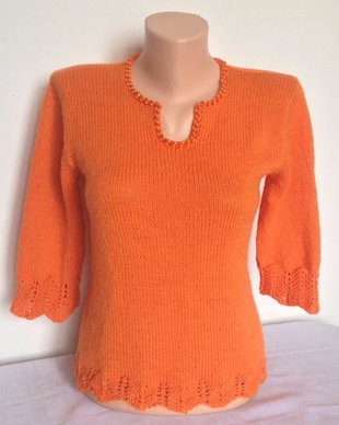 Bluza cu margele portocaliu