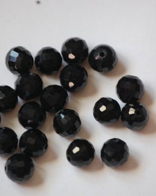 LMS854 - margele sticla negre fatetate 8 mm
