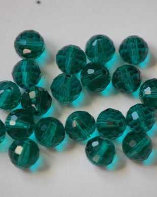 LMS855 - margele sticla verde-turcoaz fatetate 8 mm