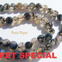 Agate crab fire fatetate degrade negru-gri aprox 6 mm