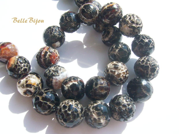 Agate crackle naturale aprox 14 mm