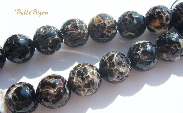 Agate crackle naturale aprox 14 mm
