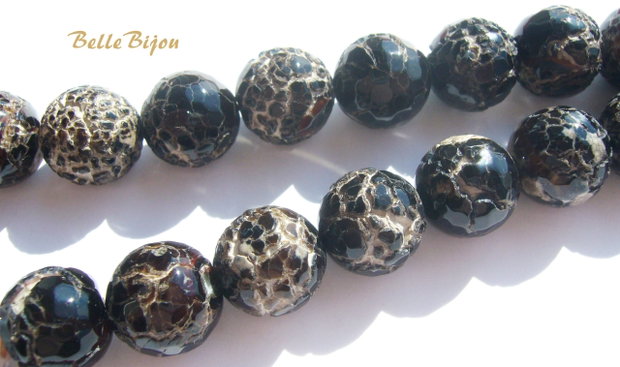 Agate crackle naturale aprox 14 mm