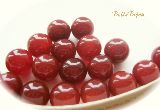 (2 buc) Agate culoarea carneolului aprox 10 mm SEMI gaurite