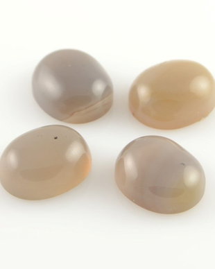 Cab38 Cabochon agata oval, gri, 14x12mm