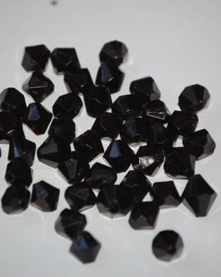 LMA805 - (10 buc) margele acrilice biconice negre 8x6 mm