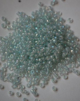 LMN221 - (50g) margele nisip bleu irizat 2 mm