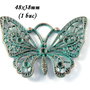3565 - Pandantiv fluture cupru verdigris 48x38mm